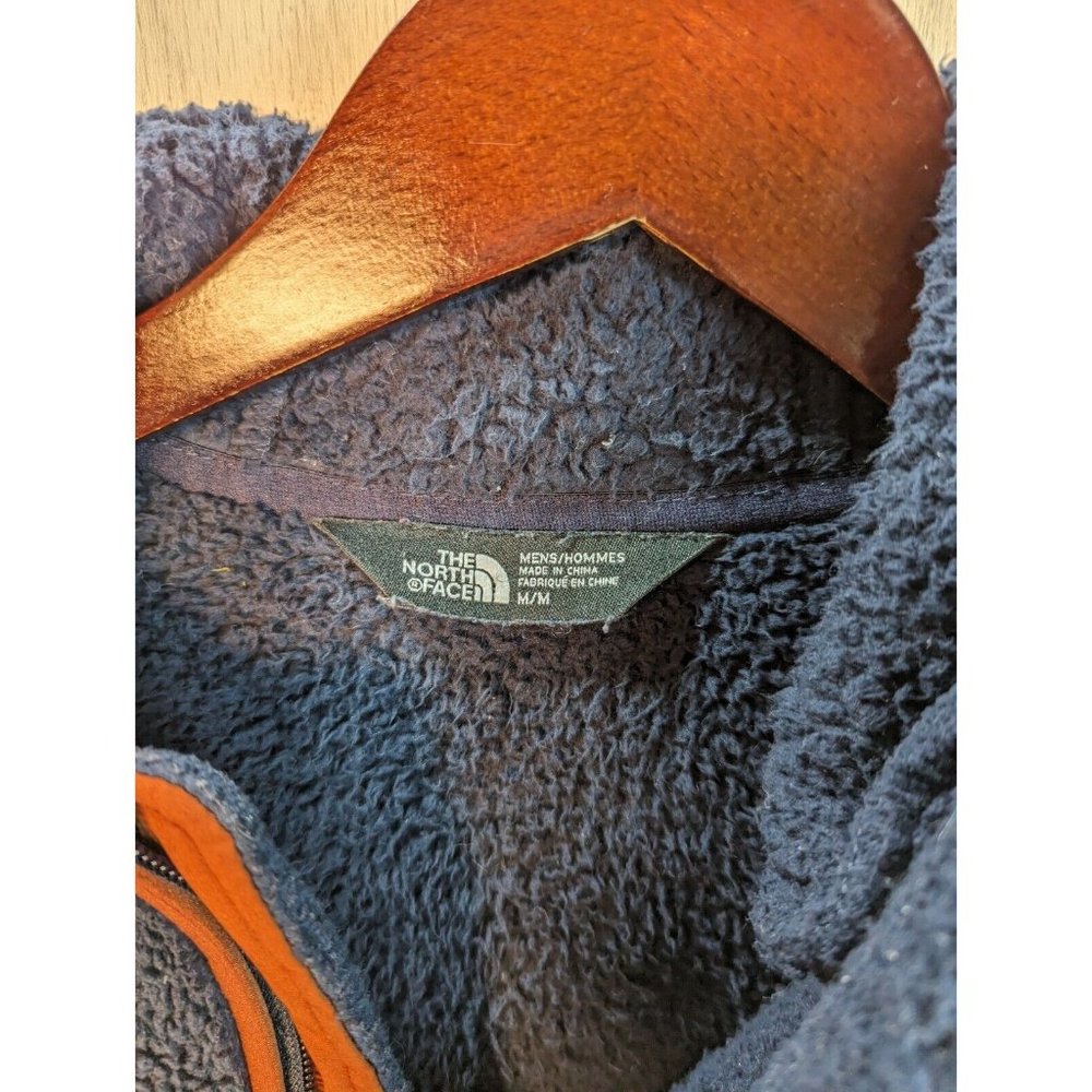 The North Face Campshire Pullover Navy Green Center Pocket Sherpa Men’s Medium - Picture 3 of 6